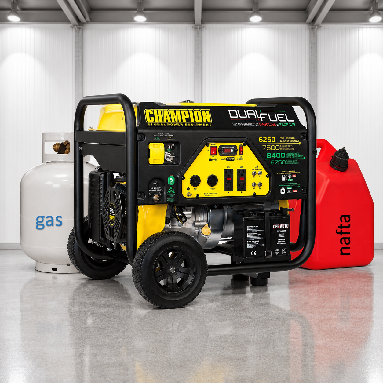 producto generador hibrido CHAMPION 6,2 KVA DUAL FUEL