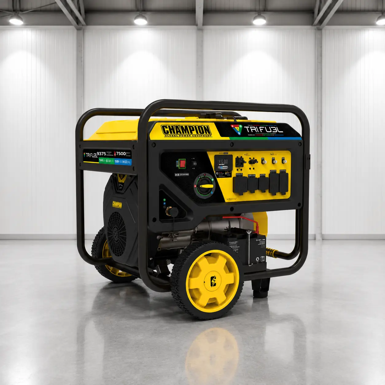 generador hibrido champion 9,3 KVA TRI FUEL